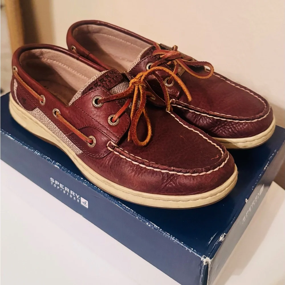 Sperry Women’s Top Sider Bluefish 2 Eye Tan Boat Shoes, Sailing, Deck Shoes - Picture 2 of 11